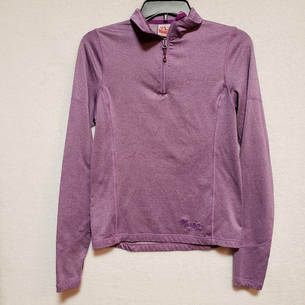 Purple Marker Half Zip Pullover Sweater